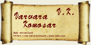 Varvara Komosar vizit kartica